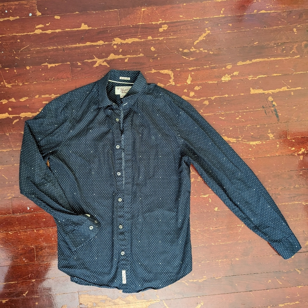 Men's Navy Blue Penguin Button down shirt